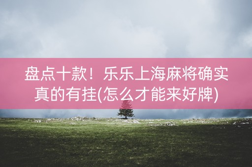 盘点十款！乐乐上海麻将确实真的有挂(怎么才能来好牌)