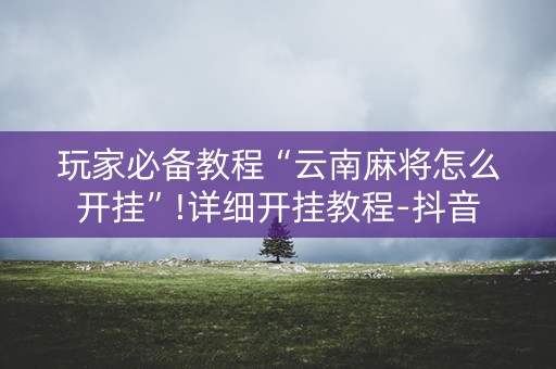 玩家必备教程“云南麻将怎么开挂”!详细开挂教程-抖音
