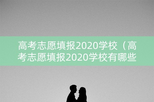 高考志愿填报2020学校（高考志愿填报2020学校有哪些）