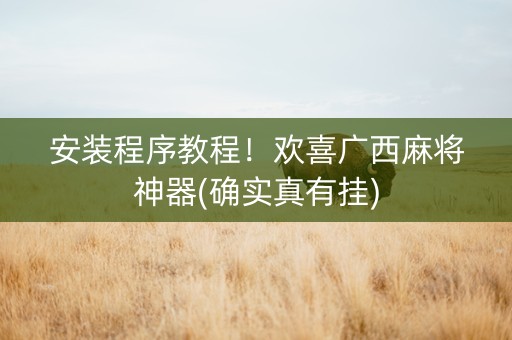 安装程序教程！欢喜广西麻将神器(确实真有挂)