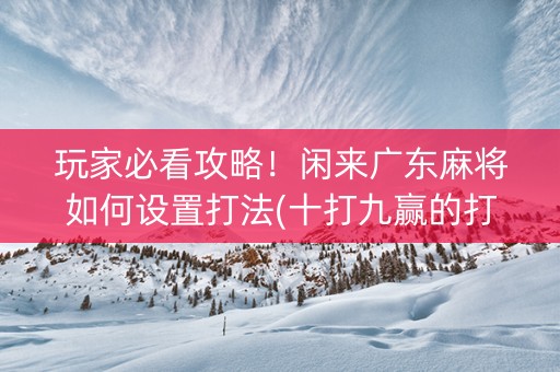 玩家必看攻略！闲来广东麻将如何设置打法(十打九赢的打法)