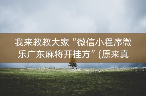 我来教教大家“微信小程序微乐广东麻将开挂方”(原来真的有挂)-抖音
