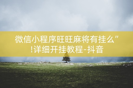 微信小程序旺旺麻将有挂么”!详细开挂教程-抖音
