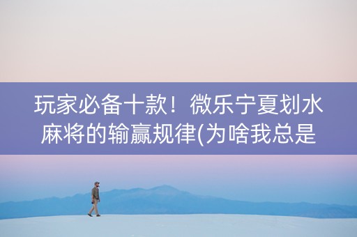 玩家必备十款！微乐宁夏划水麻将的输赢规律(为啥我总是输)