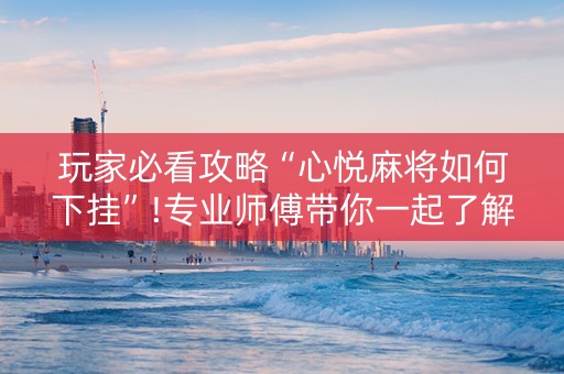 玩家必看攻略“心悦麻将如何下挂”!专业师傅带你一起了解（详细教程）-抖音