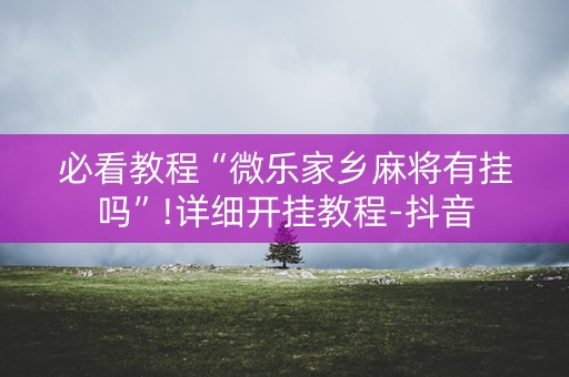 必看教程“微乐家乡麻将有挂吗”!详细开挂教程-抖音