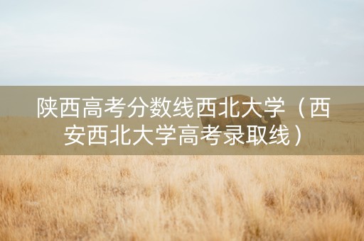 陕西高考分数线西北大学（西安西北大学高考录取线）