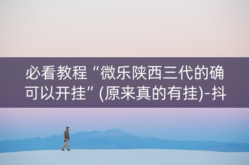 必看教程“微乐陕西三代的确可以开挂”(原来真的有挂)-抖音