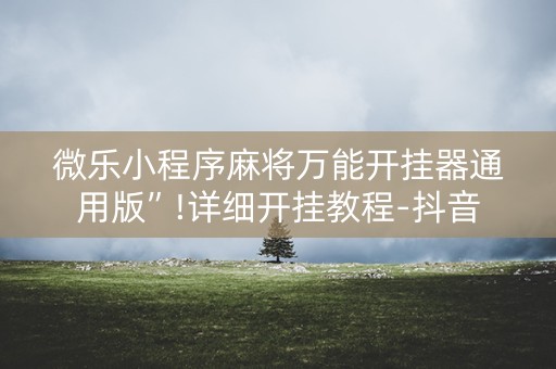 微乐小程序麻将万能开挂器通用版”!详细开挂教程-抖音