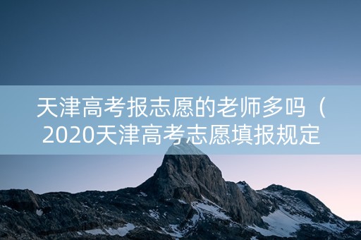 天津高考报志愿的老师多吗（2020天津高考志愿填报规定）