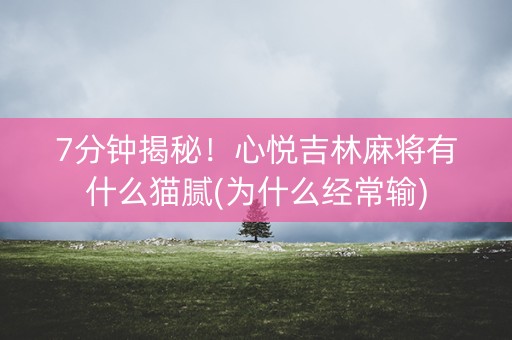 7分钟揭秘！心悦吉林麻将有什么猫腻(为什么经常输)