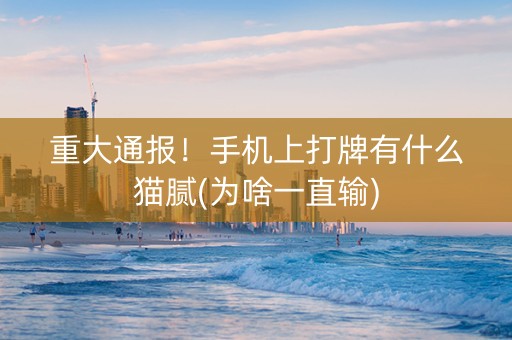 重大通报！手机上打牌有什么猫腻(为啥一直输)