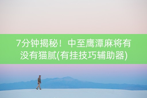 7分钟揭秘！中至鹰潭麻将有没有猫腻(有挂技巧辅助器)