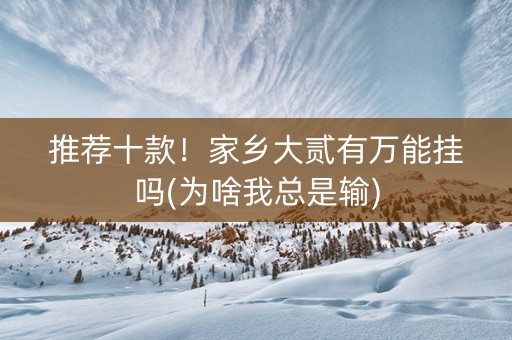 推荐十款！家乡大贰有万能挂吗(为啥我总是输)