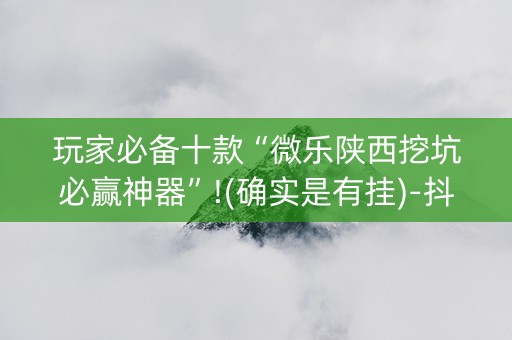 玩家必备十款“微乐陕西挖坑必赢神器”!(确实是有挂)-抖音