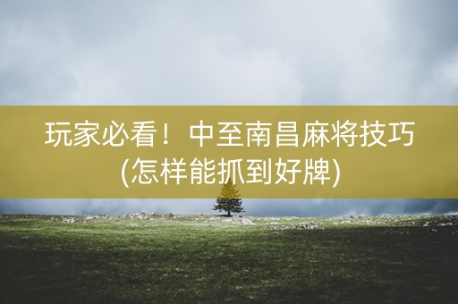 玩家必看！中至南昌麻将技巧(怎样能抓到好牌)