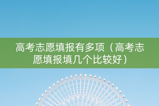 高考志愿填报有多项（高考志愿填报填几个比较好）