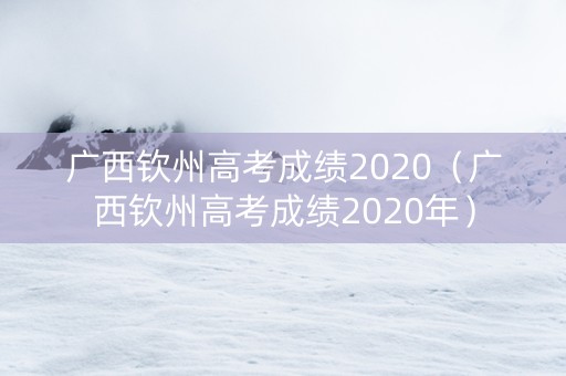 广西钦州高考成绩2020（广西钦州高考成绩2020年）