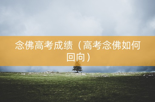 念佛高考成绩（高考念佛如何回向）