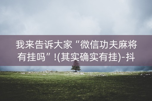 我来告诉大家“微信功夫麻将有挂吗”!(其实确实有挂)-抖音