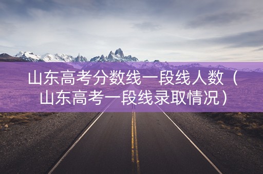 山东高考分数线一段线人数（山东高考一段线录取情况）