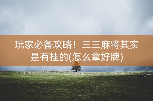 玩家必备攻略！三三麻将其实是有挂的(怎么拿好牌)