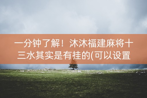 一分钟了解！沐沐福建麻将十三水其实是有挂的(可以设置输赢吗)