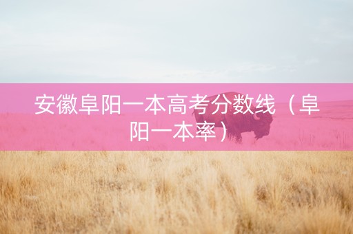 安徽阜阳一本高考分数线（阜阳一本率）