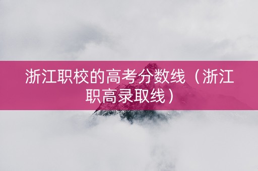 浙江职校的高考分数线（浙江职高录取线）