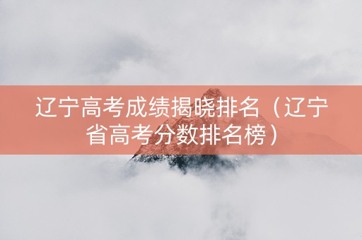辽宁高考成绩揭晓排名（辽宁省高考分数排名榜）