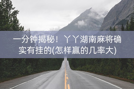 一分钟揭秘！丫丫湖南麻将确实有挂的(怎样赢的几率大)