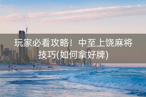 玩家必看攻略！中至上饶麻将技巧(如何拿好牌)