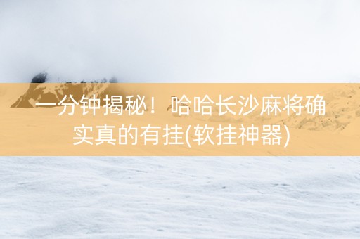 一分钟揭秘！哈哈长沙麻将确实真的有挂(软挂神器)