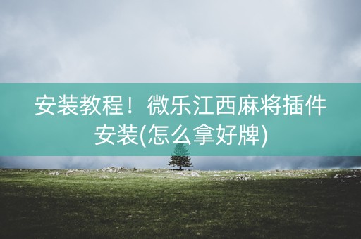 安装教程！微乐江西麻将插件安装(怎么拿好牌)