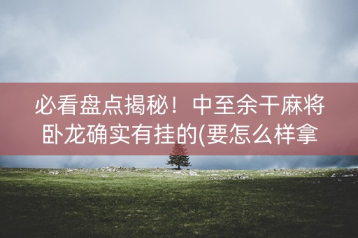 必看盘点揭秘！中至余干麻将卧龙确实有挂的(要怎么样拿到好牌)