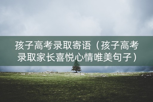孩子高考录取寄语（孩子高考录取家长喜悦心情唯美句子）