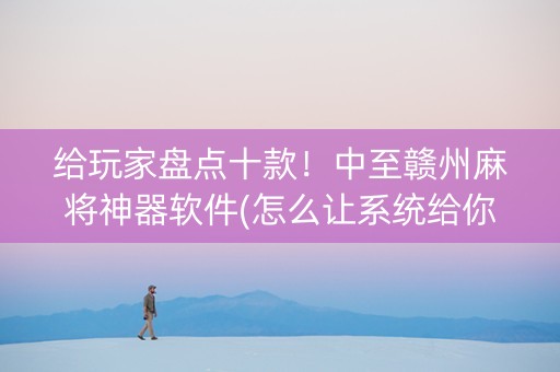给玩家盘点十款！中至赣州麻将神器软件(怎么让系统给你发好牌)
