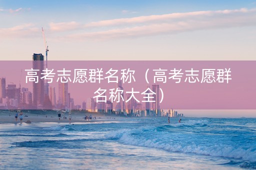 高考志愿群名称（高考志愿群名称大全）