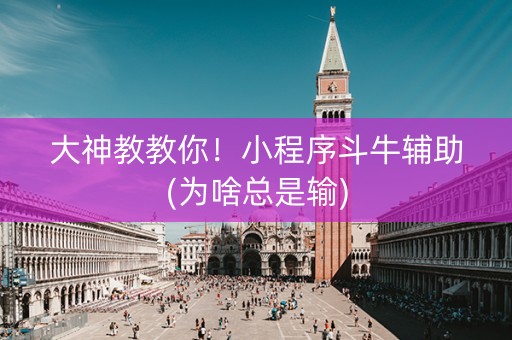 大神教教你！小程序斗牛辅助(为啥总是输)