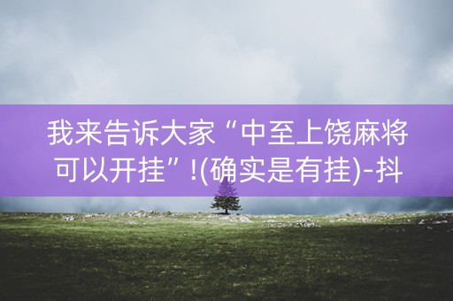 我来告诉大家“中至上饶麻将可以开挂”!(确实是有挂)-抖音