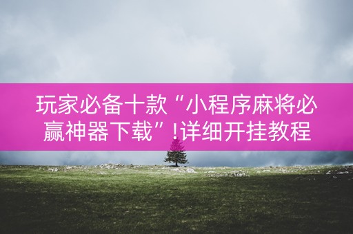 玩家必备十款“小程序麻将必赢神器下载”!详细开挂教程-抖音