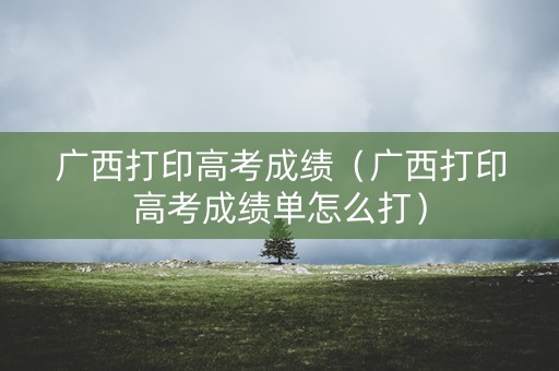 广西打印高考成绩（广西打印高考成绩单怎么打）
