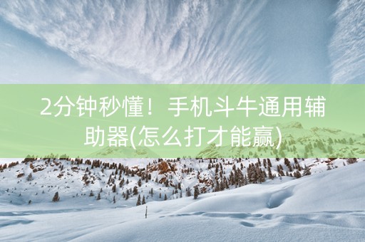 2分钟秒懂！手机斗牛通用辅助器(怎么打才能赢)