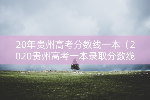 20年贵州高考分数线一本（2020贵州高考一本录取分数线）
