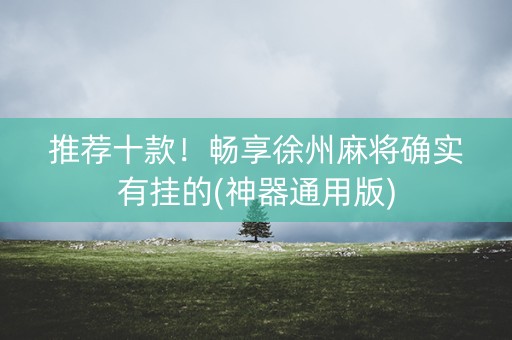推荐十款！畅享徐州麻将确实有挂的(神器通用版)