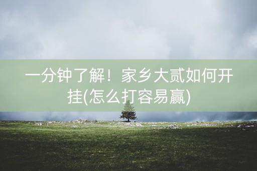 一分钟了解！家乡大贰如何开挂(怎么打容易赢)