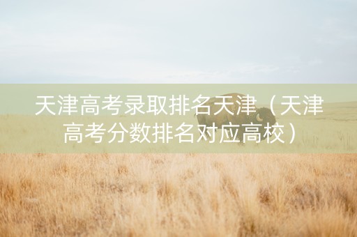 天津高考录取排名天津（天津高考分数排名对应高校）