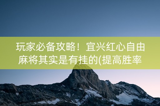 玩家必备攻略！宜兴红心自由麻将其实是有挂的(提高胜率方法)