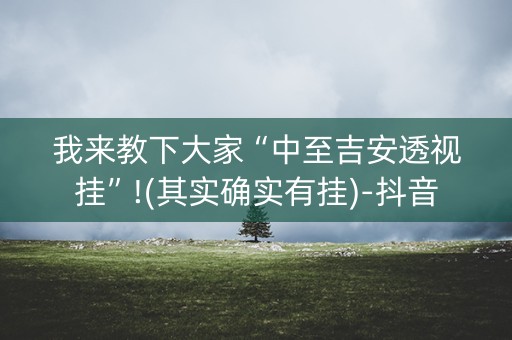 我来教下大家“中至吉安透视挂”!(其实确实有挂)-抖音