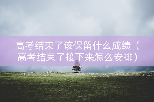 高考结束了该保留什么成绩（高考结束了接下来怎么安排）